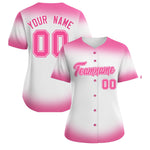 Custom White Pink Breast Cancer Awareness Month Pink Ribbon Baseball Jersey for Women | BuyFootballJersey