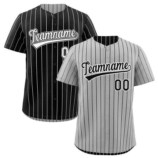 Custom Black White Baseball Jersey Reversible Stripe Fashion Lightweight Athletic Feel | BuyFootballJersey