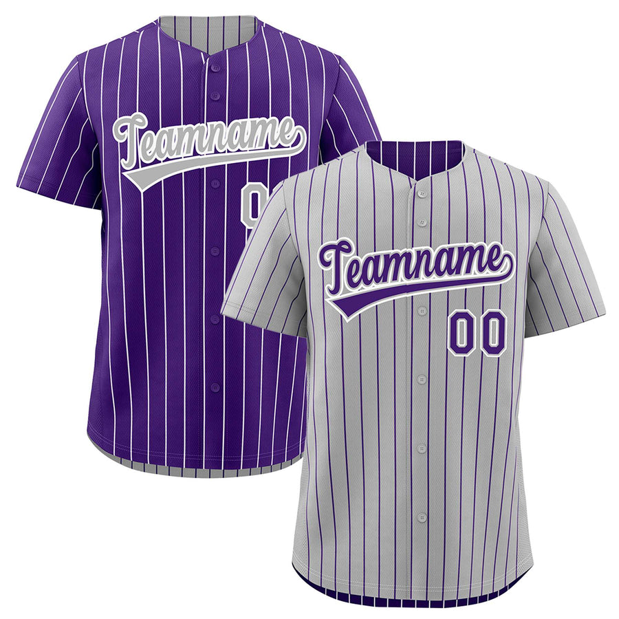 Custom Purple White Baseball Jersey Reversible Stripe Fashion Moisture-Wicking | BuyFootballJersey