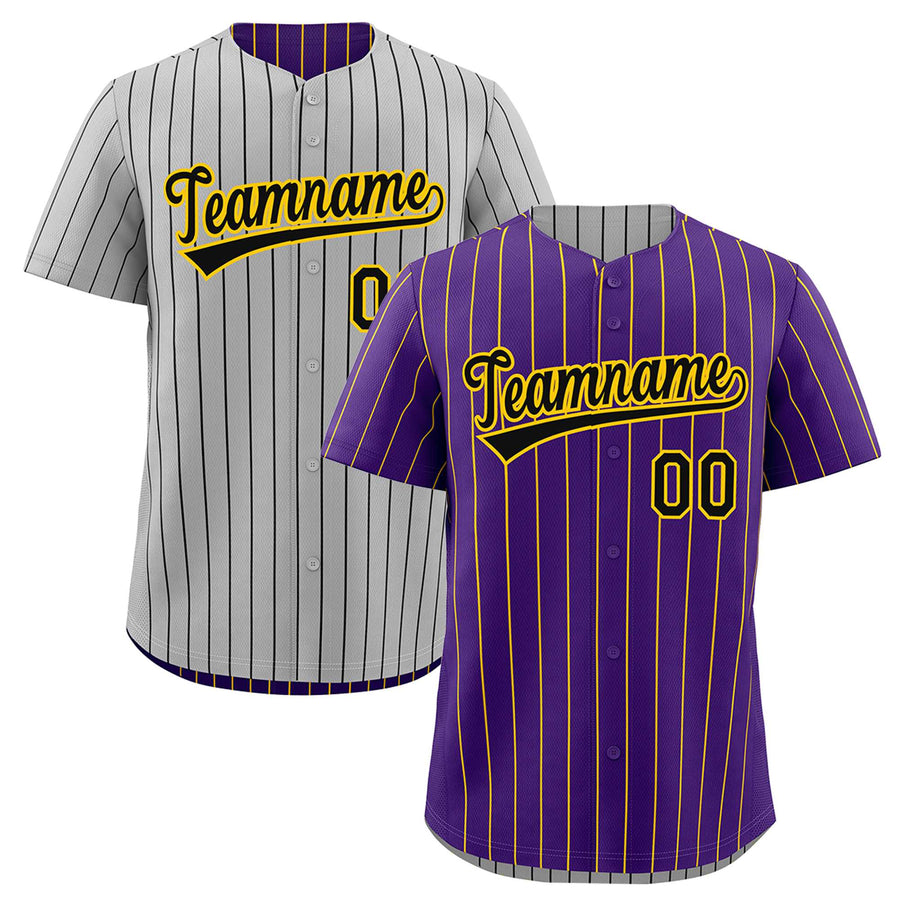 Custom Black Gold Baseball Jersey Reversible Stripe Fashion Moisture-Wicking | BuyFootballJersey