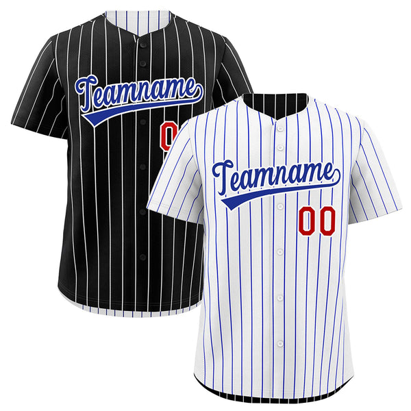 Custom Black White Baseball Jersey Reversible Stripe Fashion Moisture-Wicking | BuyFootballJersey
