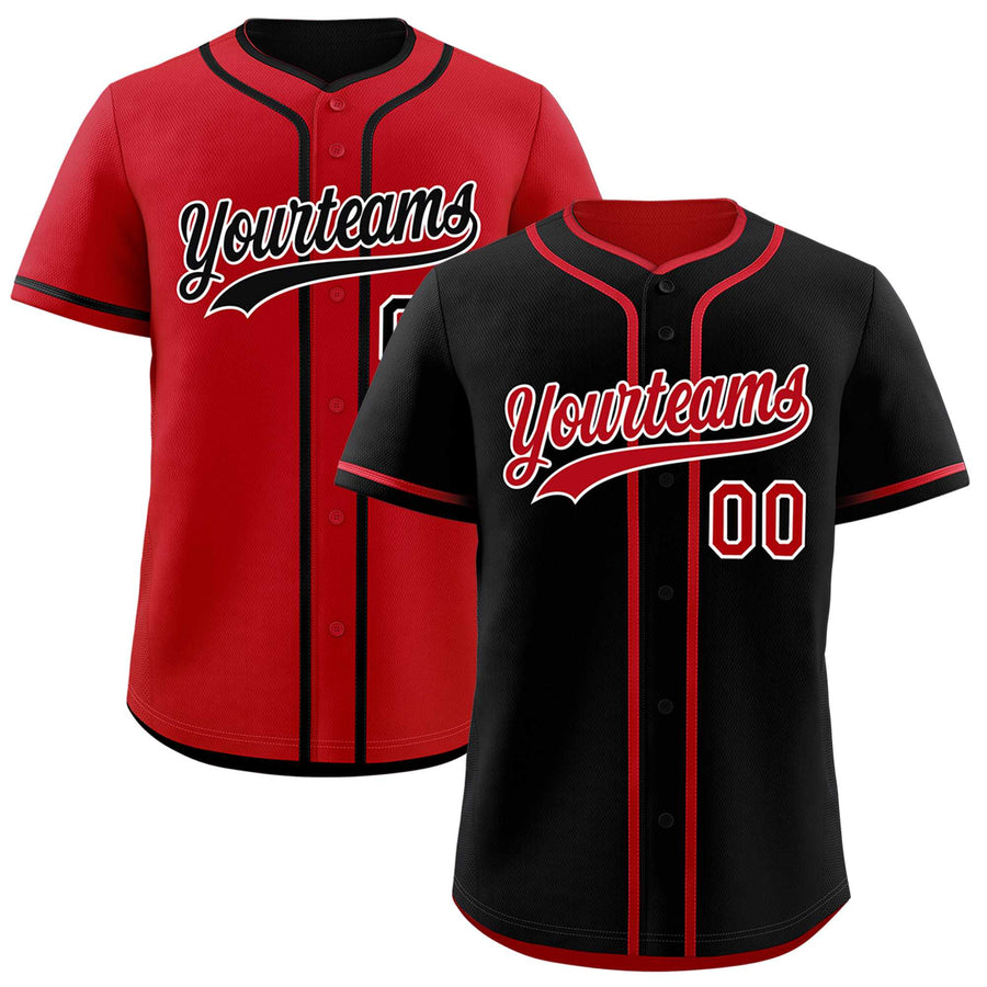 Custom Red Black Reversible Baseball Jersey Classic Style Add Team Name & Player Number Moisture-Wicking | BuyFootballJersey