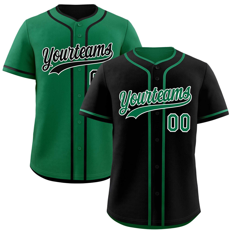 Custom Kelly Green Black Reversible Baseball Jersey Classic Style For Youth Team Design Service | BuyFootballJersey