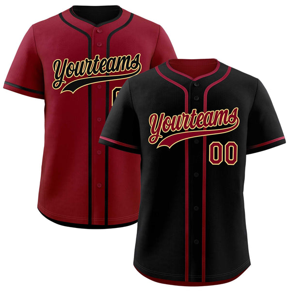 Custom Crimson Black Reversible Baseball Jersey Classic Style Add Team Name & Player Number Moisture-Wicking | BuyFootballJersey