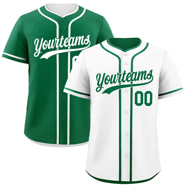 Custom Kelly Green White Reversible Baseball Jersey Classic Style For Youth Team Design Service | BuyFootballJersey