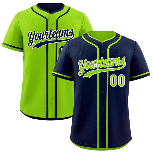 Custom Neon Green White Reversible Baseball Jersey Classic Style Add Team Name & Player Number Moisture-Wicking | BuyFootballJersey