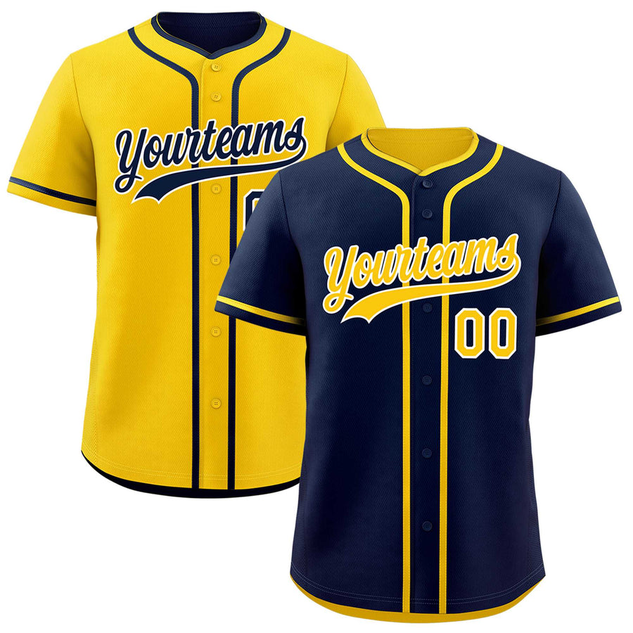 Custom Gold White Reversible Baseball Jersey Classic Style Add Team Name & Player Number Moisture-Wicking | BuyFootballJersey