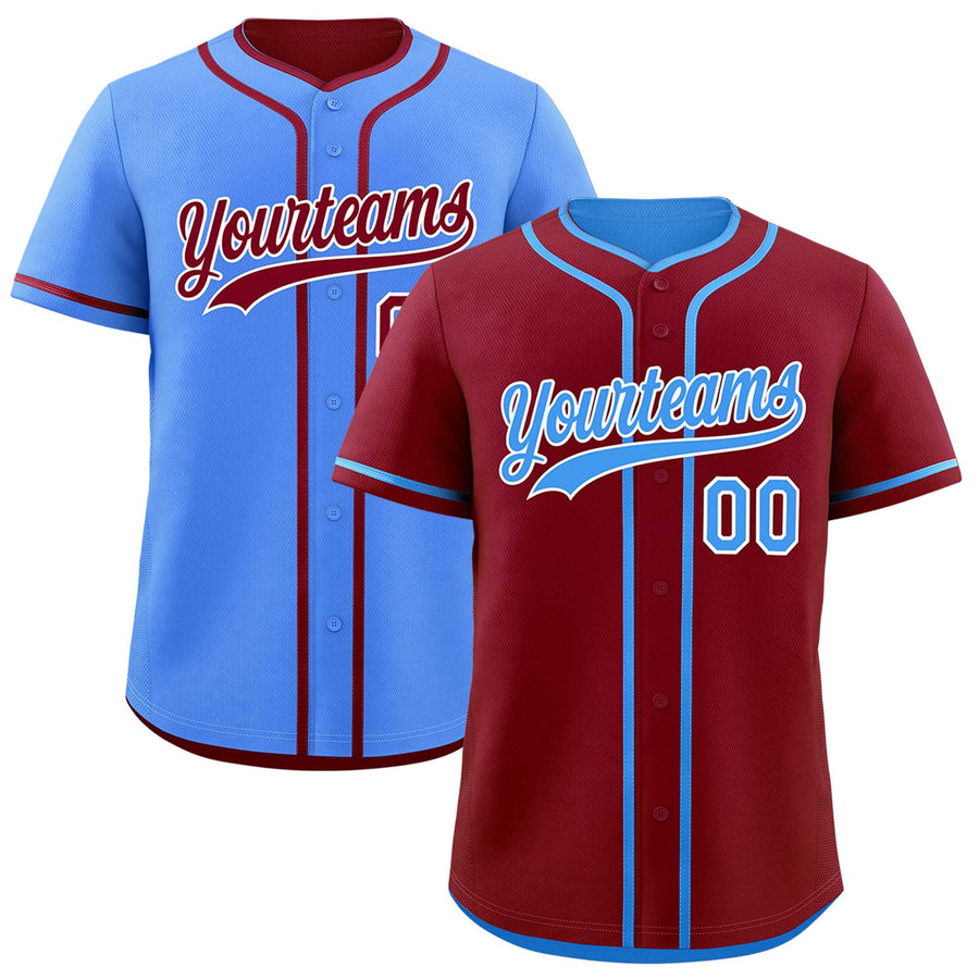 Custom Powder Blue White Reversible Baseball Jersey Classic Style Add Team Name & Player Number Moisture-Wicking | BuyFootballJersey