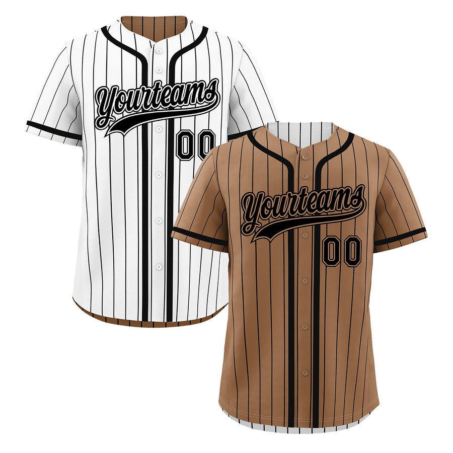Custom White Black Reversible Baseball Jersey Stripe Fashion Game Day & Tournament Wear Lightweight | BuyFootballJersey