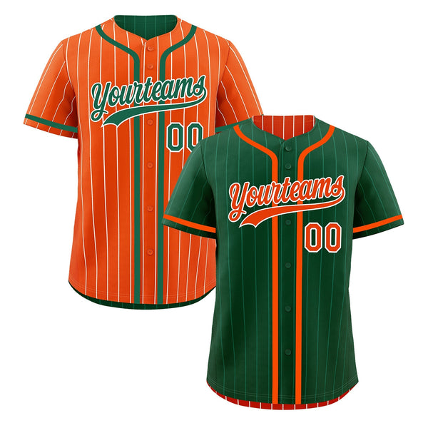 Custom Green Orange Reversible Baseball Jersey Stripe Fashion Game Day & Tournament Wear Lightweight | BuyFootballJersey