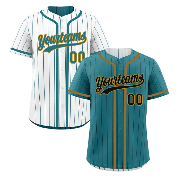 Custom Teal White Reversible Baseball Jersey Stripe Fashion Game Day & Tournament Wear Lightweight | BuyFootballJersey