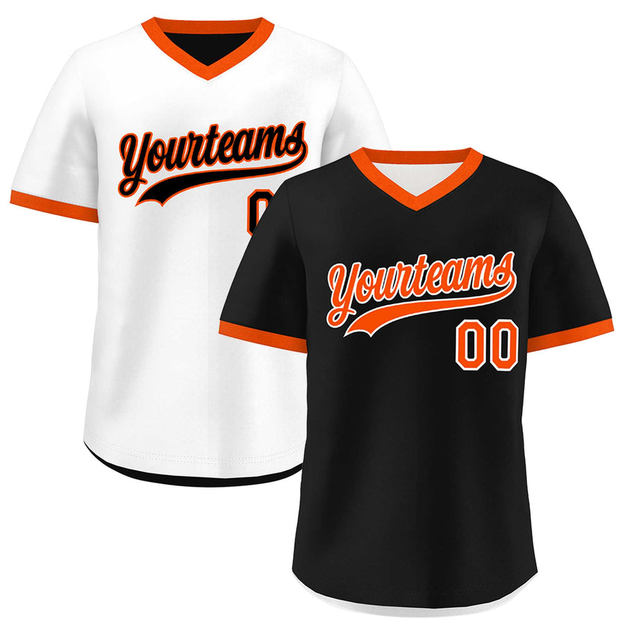 Custom Black White Reversible Pullover Baseball Jersey Classic Style Lightweight | BuyFootballJersey