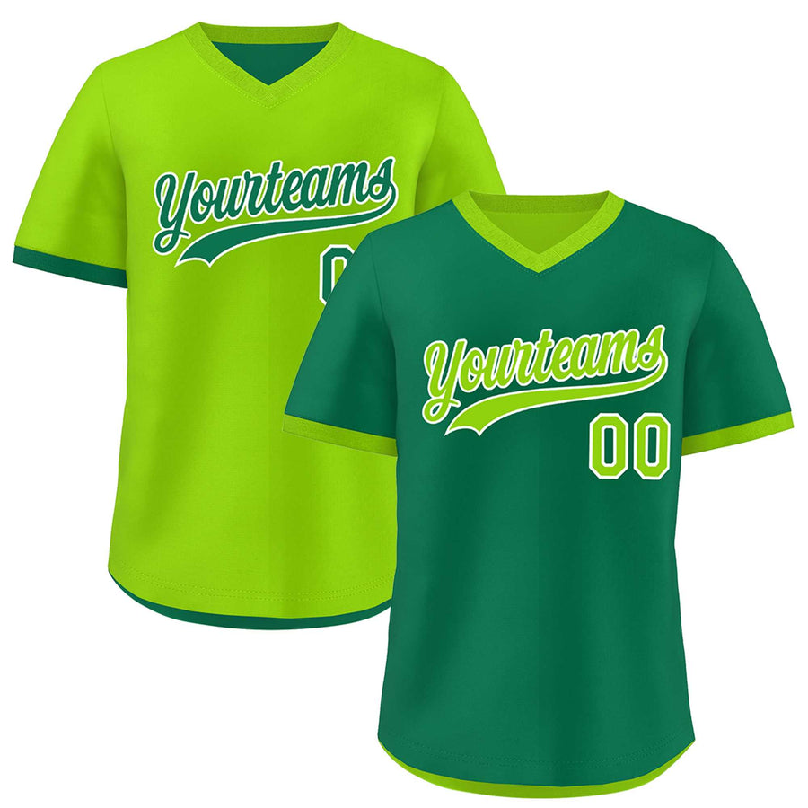 Custom Neon Green Kelly Green Reversible Pullover Baseball Jersey Classic Style Lightweight | BuyFootballJersey