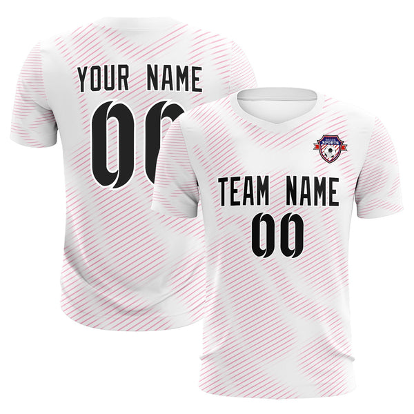Custom White Pink Training Uniform For Men Soccer Sets Jersey | BuyFootballJersey