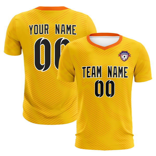 Custom Yellow Orange Training Uniform For Men Soccer Sets Jersey | BuyFootballJersey