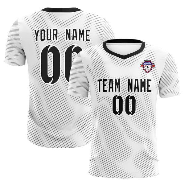 Custom White Black Training Uniform For Men Soccer Sets Jersey | BuyFootballJersey
