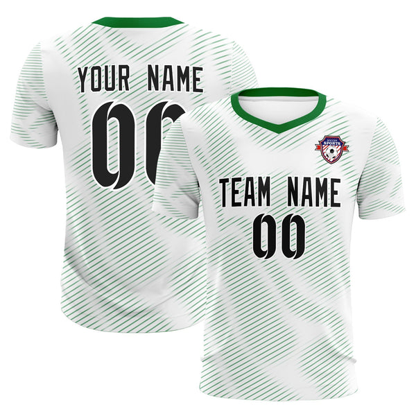 Custom White Kelly Green Training Uniform For Men Soccer Sets Jersey | BuyFootballJersey