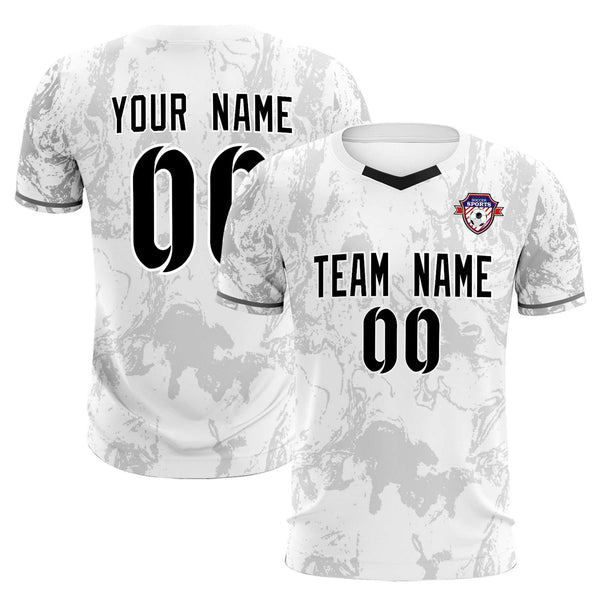 Custom White Classic Graffiti Pattern Sportswear Soccer Tops/Sets Jersey | BuyFootballJersey