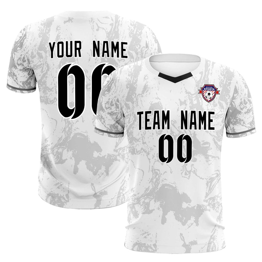 Custom White Classic Graffiti Pattern Sportswear Soccer Tops/Sets Jersey | BuyFootballJersey