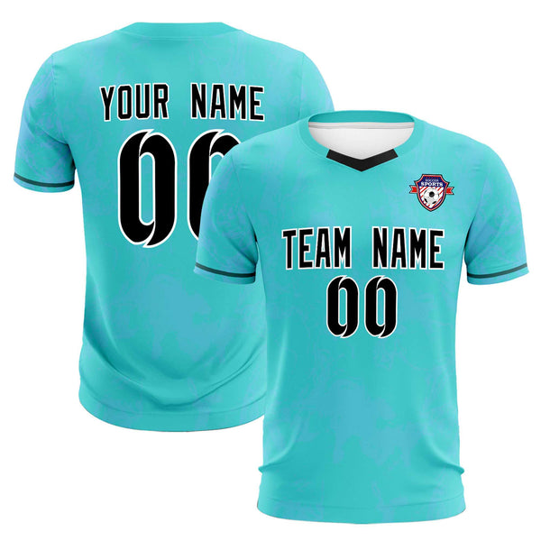 Custom Sky Blue Classic Graffiti Pattern Sportswear Soccer Tops/Sets Jersey | BuyFootballJersey