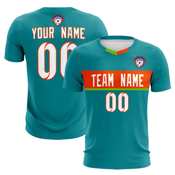 Custom Aqua Classic Sports Sets Soccer Shirt Jersey | BuyFootballJersey