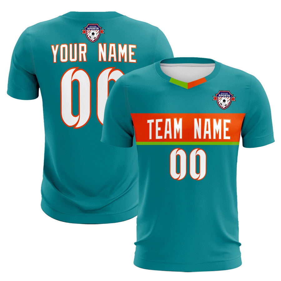 Custom Aqua Classic Sports Sets Soccer Shirt Jersey | BuyFootballJersey
