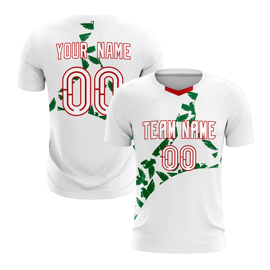 Custom White Kelly Green Eagle Graphic Tournament-Style Drapable Graffiti Pattern Soccer Sets Jersey | BuyFootballJersey