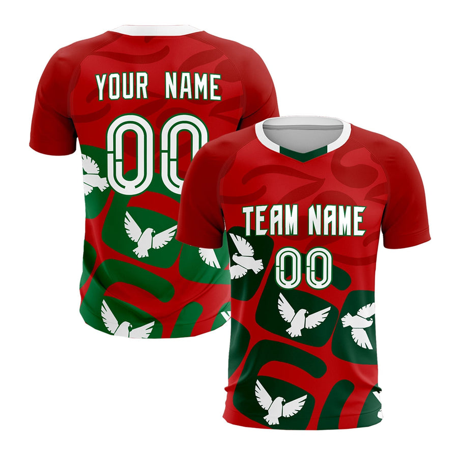 Custom Red Eagle Graphic Tournament-Style Lightweight Graffiti Pattern Soccer Sets Jersey | BuyFootballJersey