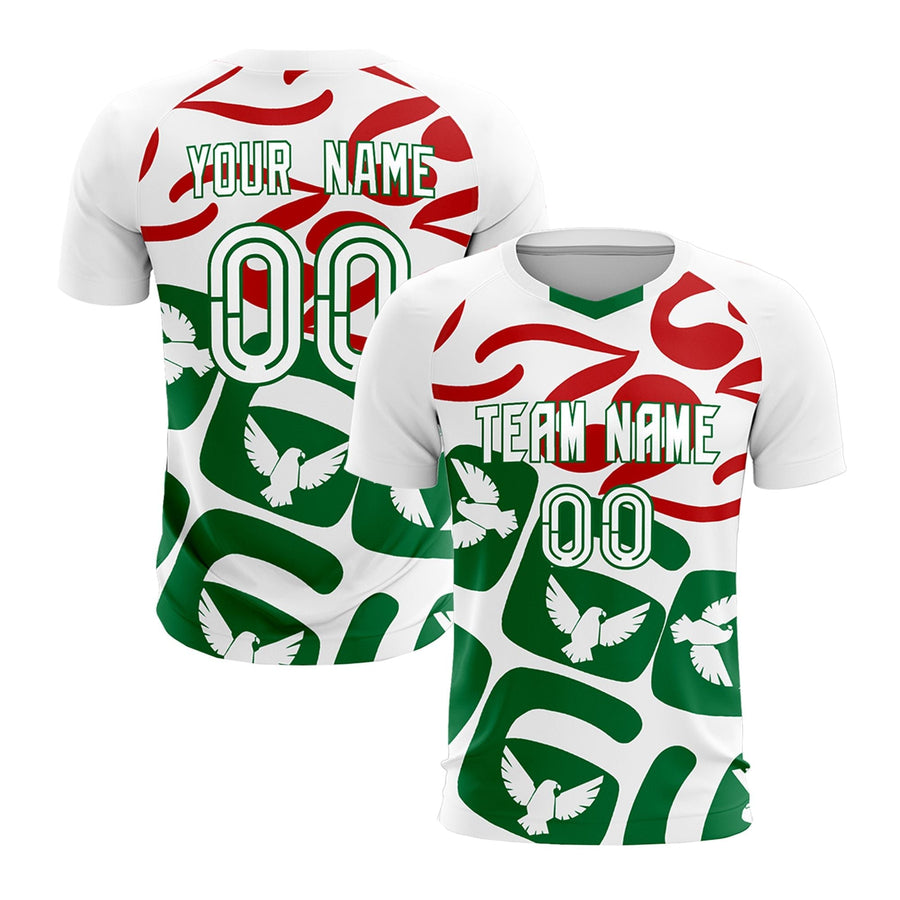 Custom White Eagle Graphic Tournament-Style Wrinkle-Resistant Graffiti Pattern Soccer Sets Jersey | BuyFootballJersey