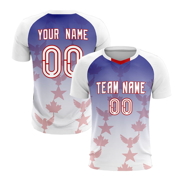 Custom White Royal Tournament-Style Lightweight&Drapable Training Uniform Gradient Fashion Soccer Sets Jersey | BuyFootballJersey