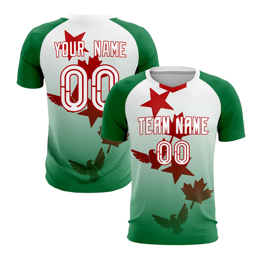 Custom Kelly Green White Tournament-Style Quick-Drying Training Uniform Gradient Fashion Soccer Sets Jersey | BuyFootballJersey