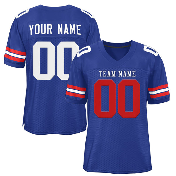 Custom Royal White-Royal Classic Style Mesh Football Jersey | BuyFootballJersey