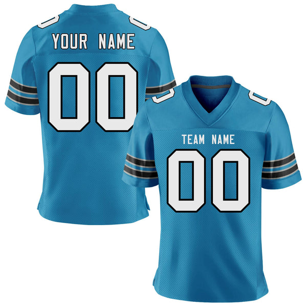Custom Teal White-Black Personalized Classic Mesh Football Jersey | BuyFootballJersey