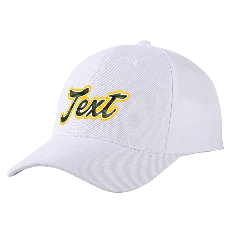 Custom White 3D Puff Embroidery Flat Embroidery Casual Sport Baseball Cap | BuyFootballJersey