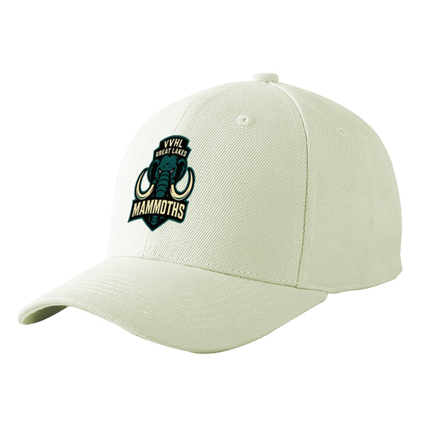 Custom VVHL Cream S9-Great-Lakes-Mammoths 3D Puff Embroidery Flat Embroidery Baseball Cap | BuyFootballJersey