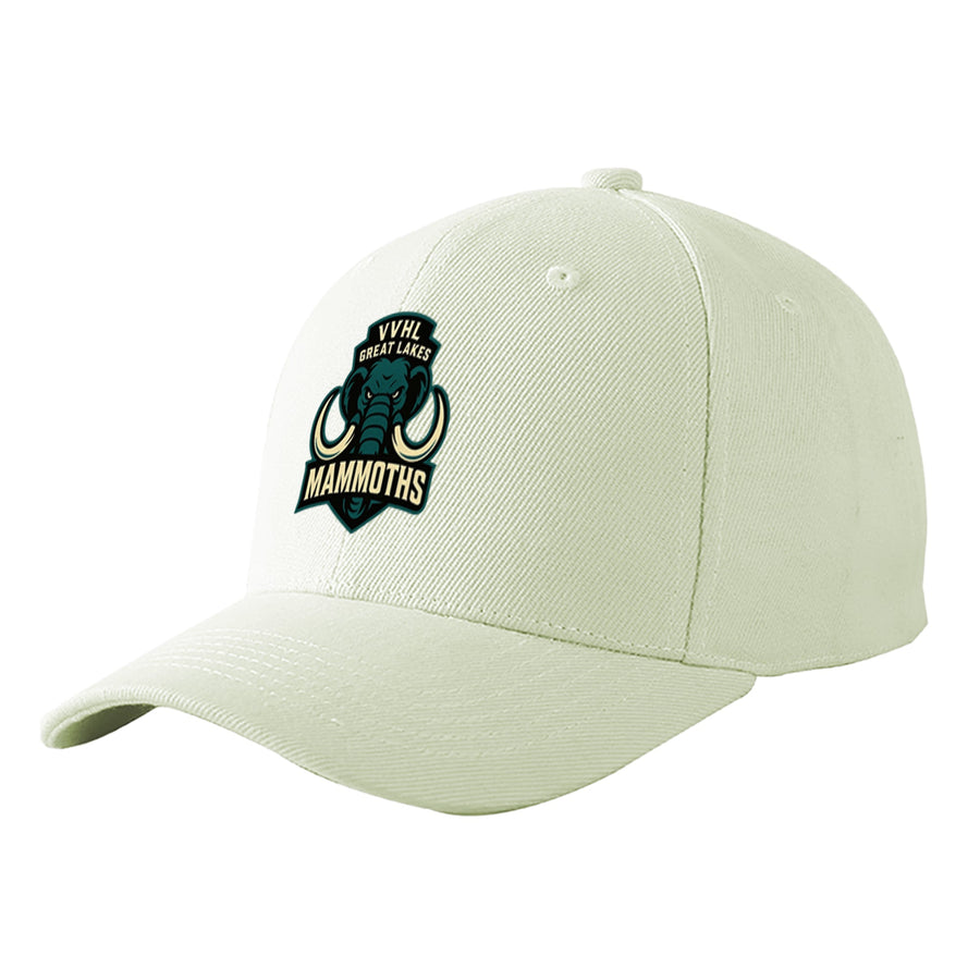 Custom VVHL Cream S9-Great-Lakes-Mammoths 3D Puff Embroidery Flat Embroidery Baseball Cap | BuyFootballJersey