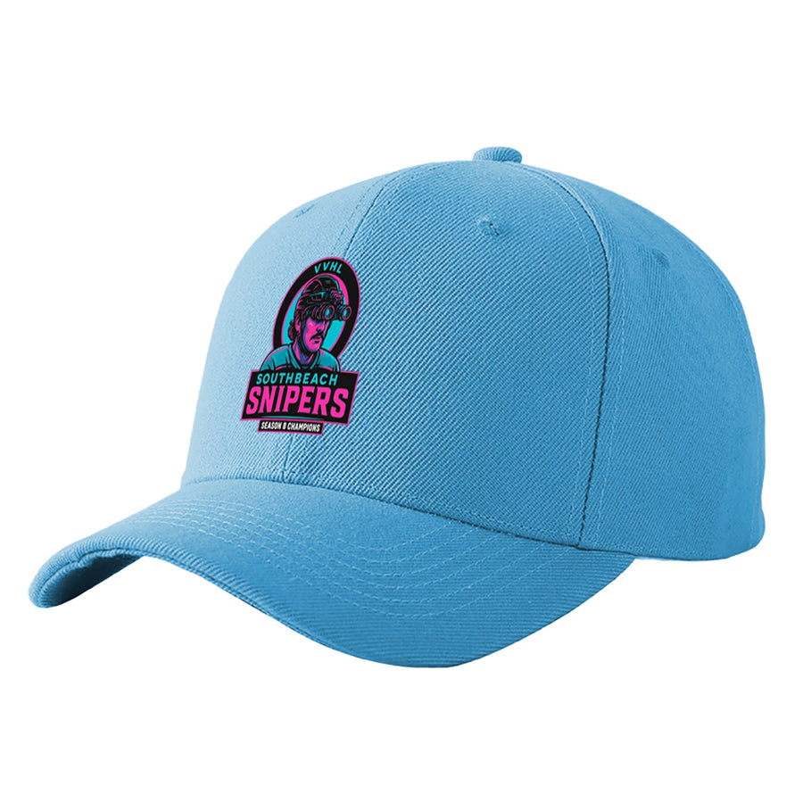 Custom VVHL Powder Blue S9-South-Beach-Snipers 3D Puff Embroidery Flat Embroidery Baseball Cap | BuyFootballJersey