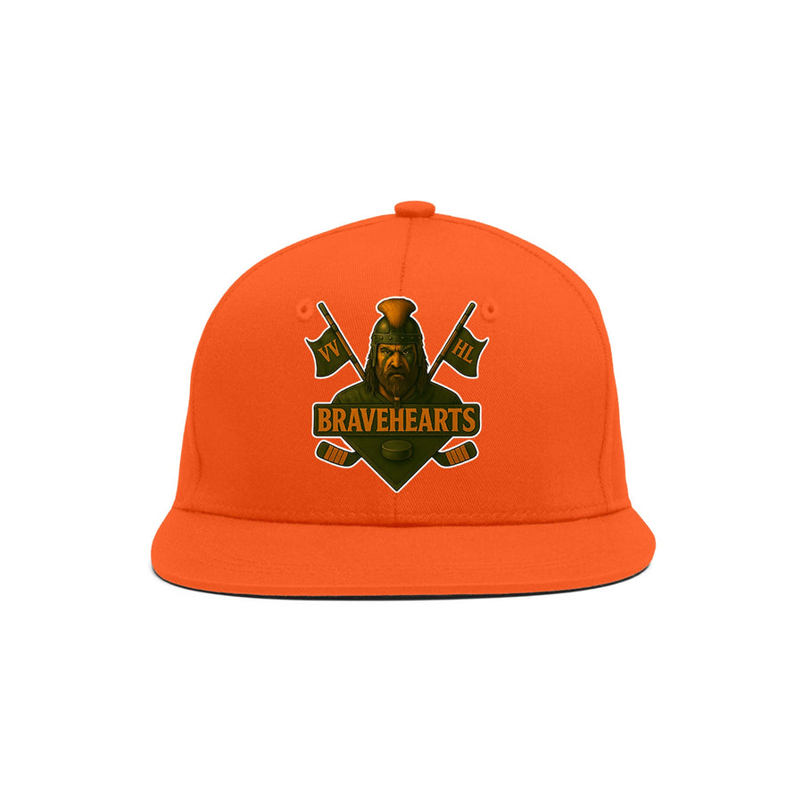 Custom VVHL Orange S7-Bravehearts 3D Puff Embroidery Flat Embroidery Baseball Cap | BuyFootballJersey