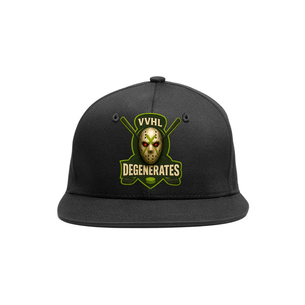 Custom VVHL Black S7-Degenerates 3D Puff Embroidery Flat Embroidery Baseball Cap | BuyFootballJersey