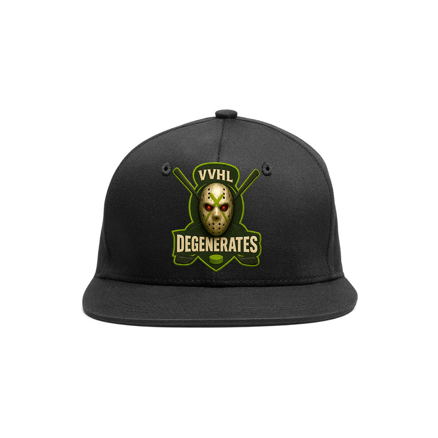Custom VVHL Black S7-Degenerates 3D Puff Embroidery Flat Embroidery Baseball Cap | BuyFootballJersey