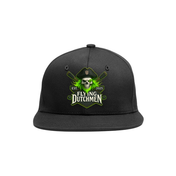 Custom VVHL Black S7-Flying-Dutchmen 3D Puff Embroidery Flat Embroidery Baseball Cap | BuyFootballJersey