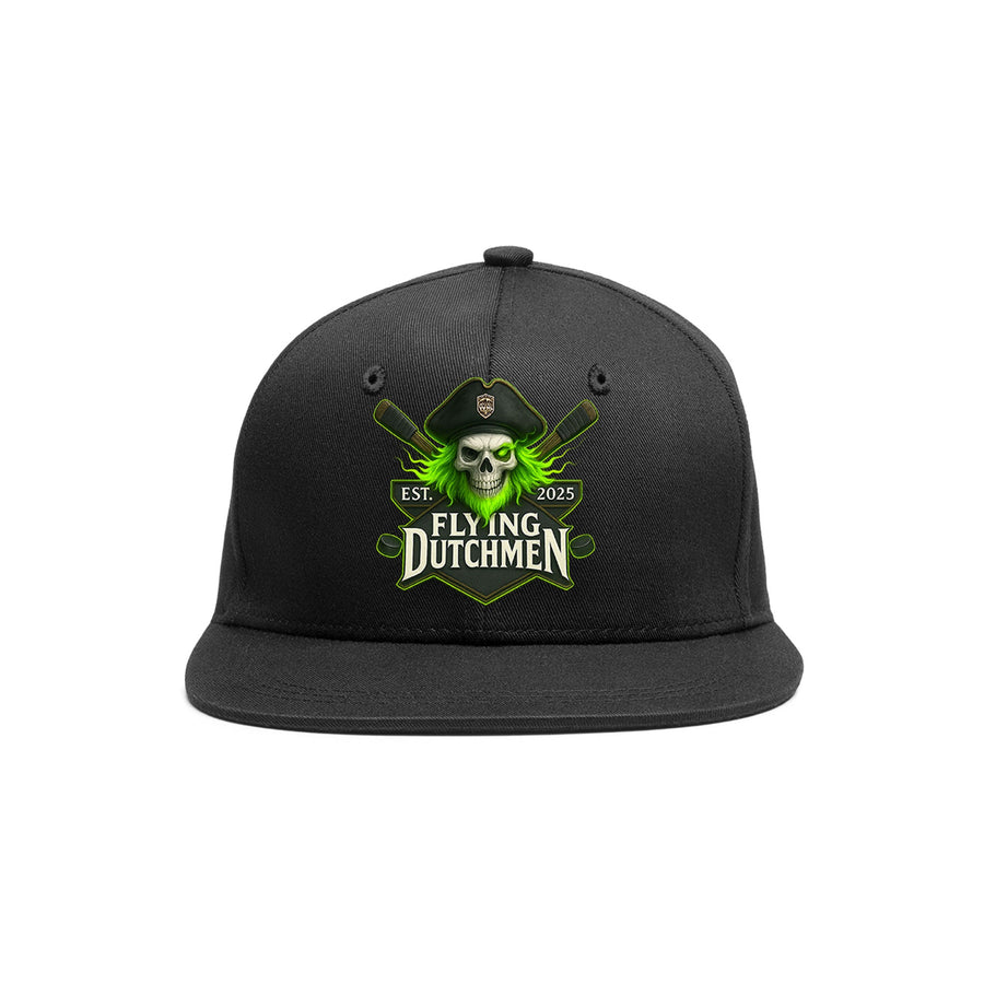 Custom VVHL Black S7-Flying-Dutchmen 3D Puff Embroidery Flat Embroidery Baseball Cap | BuyFootballJersey