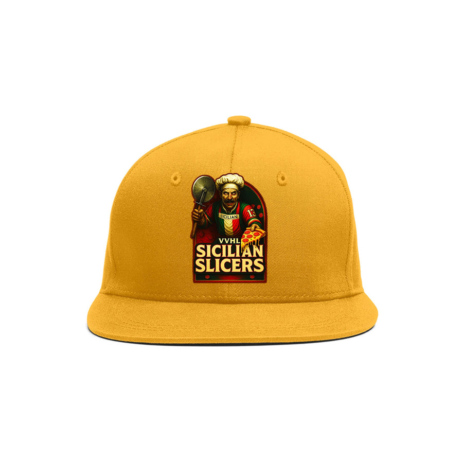 Custom VVHL Old Gold S8-Sicilian-Slicers 3D Puff Embroidery Flat Embroidery Baseball Cap | BuyFootballJersey