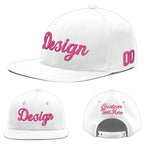 Custom White 3D Puff Embroidery Flat Embroidery Casual Sport Baseball Cap | BuyFootballJersey