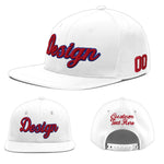 Custom White 3D Puff Embroidery Flat Embroidery Casual Sport Baseball Cap | BuyFootballJersey