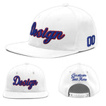Custom White 3D Puff Embroidery Flat Embroidery Casual Sport Baseball Cap | BuyFootballJersey