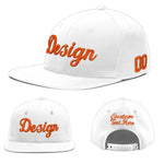 Custom White 3D Puff Embroidery Flat Embroidery Casual Sport Baseball Cap | BuyFootballJersey