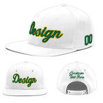 Custom White 3D Puff Embroidery Flat Embroidery Casual Sport Baseball Cap | BuyFootballJersey