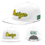 Custom White 3D Puff Embroidery Flat Embroidery Casual Sport Baseball Cap | BuyFootballJersey