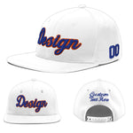 Custom White 3D Puff Embroidery Flat Embroidery Casual Sport Baseball Cap | BuyFootballJersey
